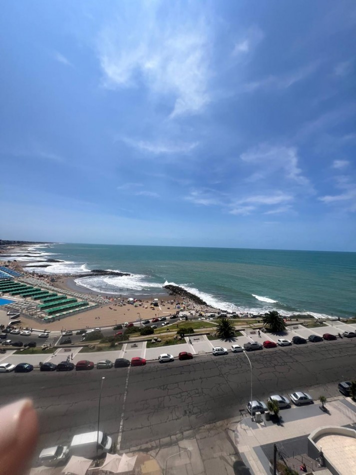 ALQUILER 24 MESES, MDP, IMPACTANTE PISO DE 3 AMB. LIVING COMEDOR, COCINA COMEDOR, LAVADERO , BALCONES, DOS COCHERAS, VISTA PLENA AL MAR  DESDE TODOS LOS AMBIENTES, UNICO !!!! CON MUEBLES !!!!