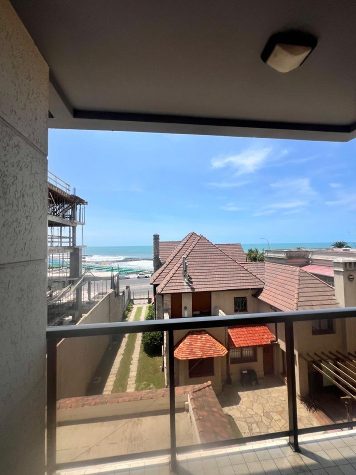 ALQUILER 24 MESES, MDP, IMPACTANTE PISO DE 3 AMB. LIVING COMEDOR, COCINA COMEDOR, LAVADERO , BALCONES, DOS COCHERAS, VISTA PLENA AL MAR  DESDE TODOS LOS AMBIENTES, UNICO !!!! CON MUEBLES !!!!